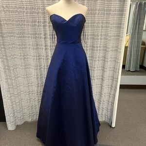 Val Stefani Royal Blue Strapless Gown